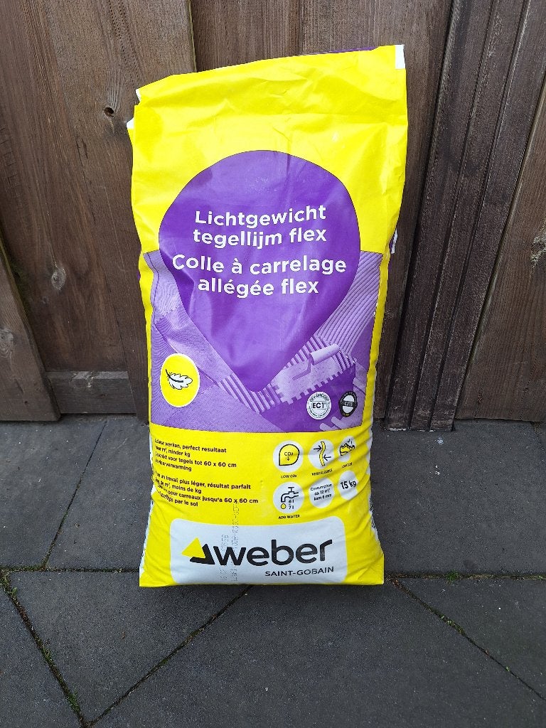 Weber Lichtgewicht tegellijm flex, Ophalen, Overige materialen, Wandtegels, Minder dan 20 cm