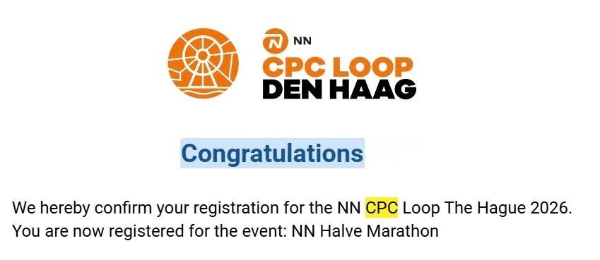 2x Startbewijs CPC Den Haag - 1/2e Marathon - 15 April, Twee personen, April
