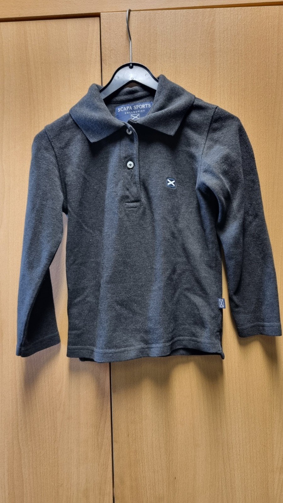 Leuk grijs polo shirt Scapa Sports - Maat 116, Gebruikt, Ophalen of Verzenden, Shirt of Longsleeve, Scapa sports