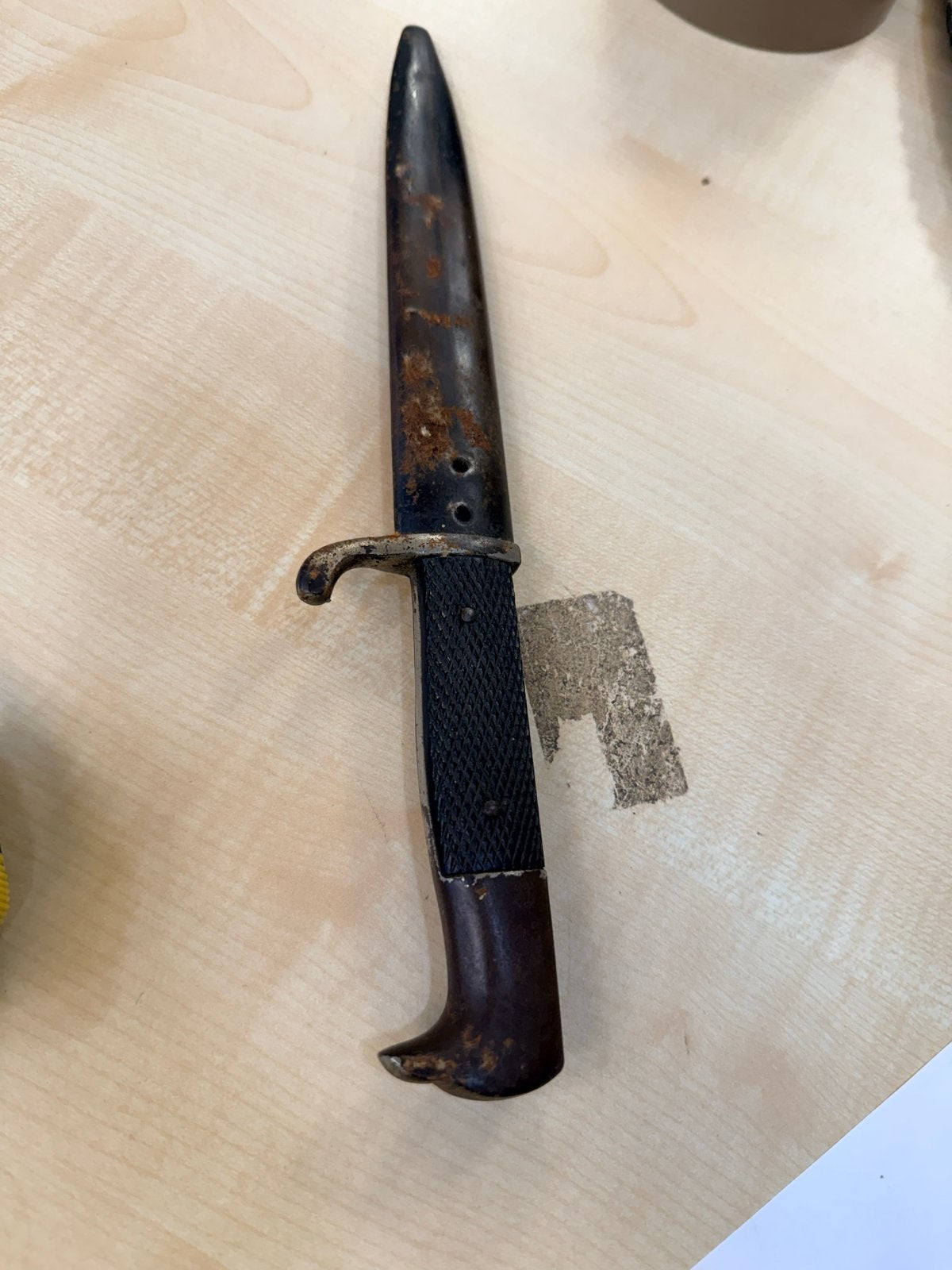 Zeldzame Eerste Wereldoorlog Grabendolch met schede, Ophalen of Verzenden, Landmacht, Duitsland, Mes of Dolk