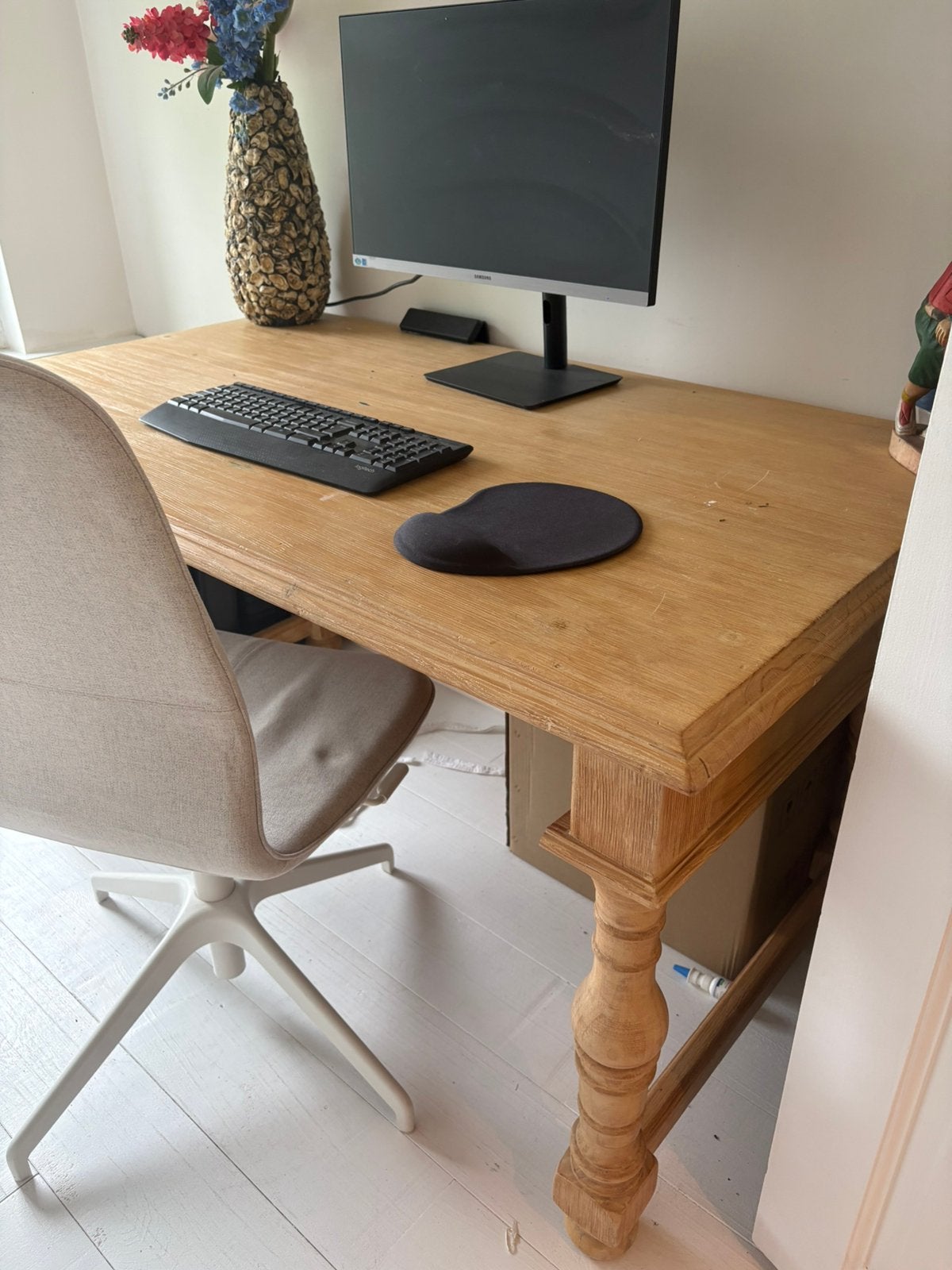 Massief houten bureau - Vintage stijl, Huis en Inrichting, Bureaus, Ophalen, Gebruikt, Hout, Overige merken
