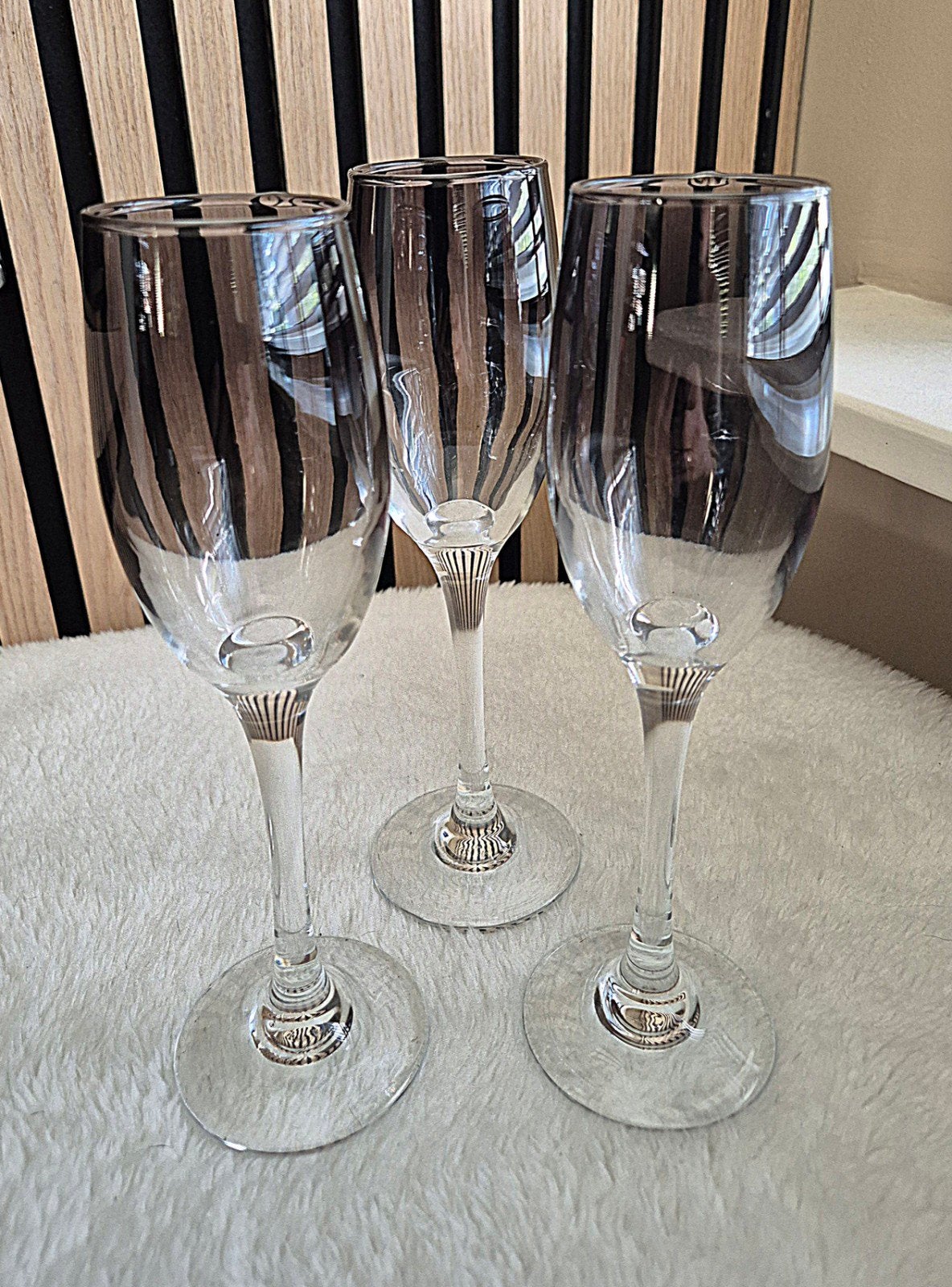 3 Champagne glazen rookglas, Ophalen of Verzenden, Zo goed als nieuw, Overige typen