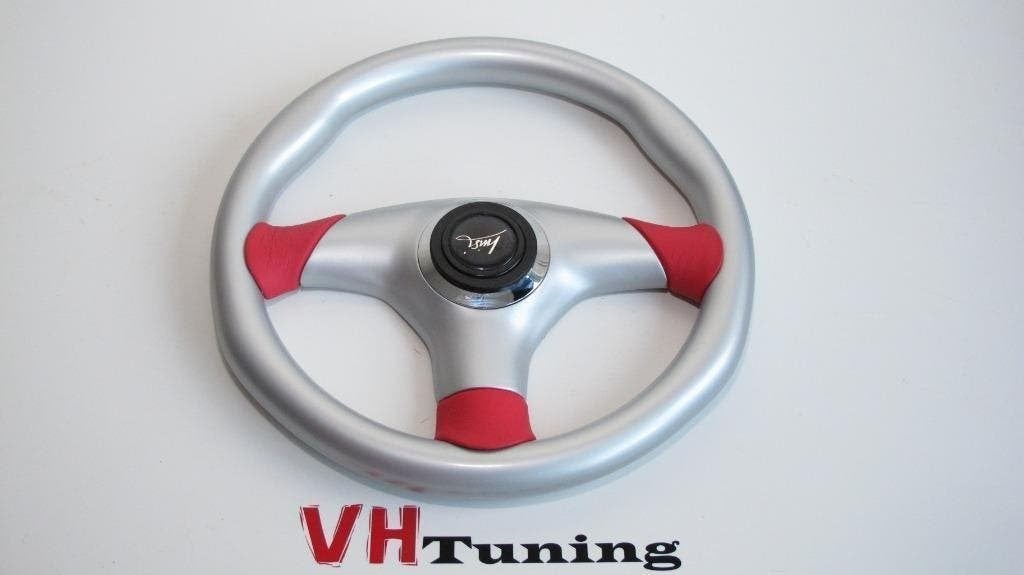 RAID 70155 Sportstuur 32CM zilver rood met claxon 6x 75MM, Ophalen