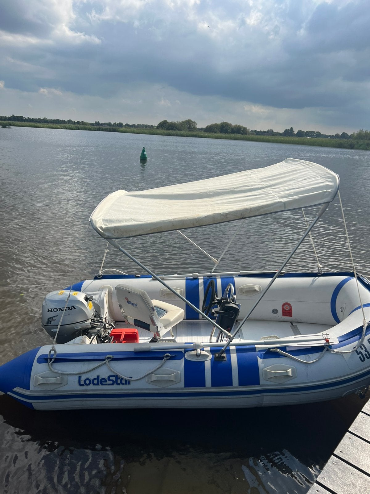 Lodestar 350 Trimax met Honda 10 pk buitenboordmotor, Watersport en Boten, Ophalen, PVC, 10 pk, Zo goed als nieuw