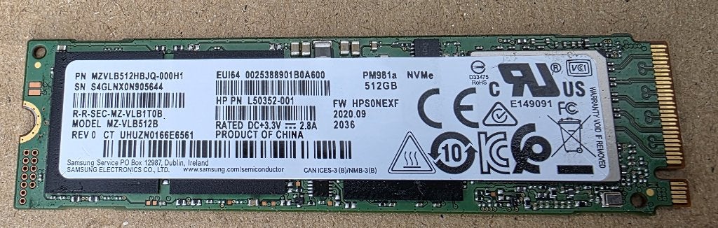 Samsung NVMe SSD 512 GB voor de nieuwere laptops/Pc + Koeler, Computers en Software, Harde schijven, Intern, Gebruikt, SSD, 512 GB