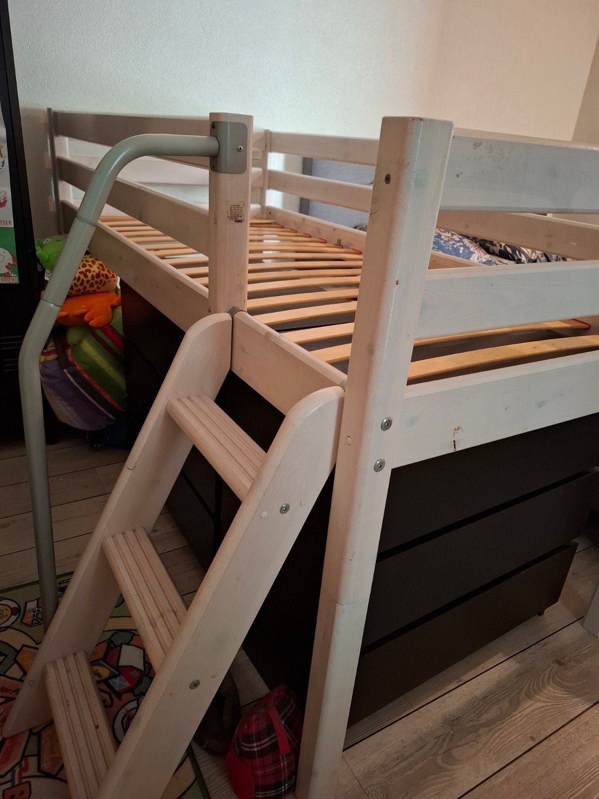 Flexa halfhoogslaper whitewash, Ophalen, Gebruikt, 90 cm, Eenpersoons