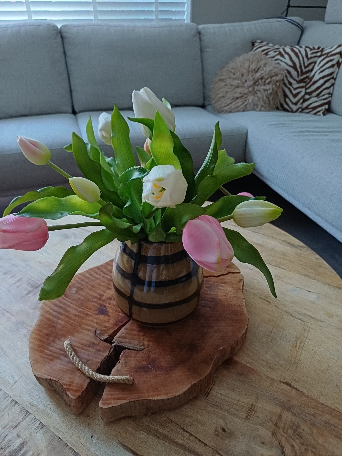 Prachtige vaas met kunst tulpen, Ophalen of Verzenden, Nieuw