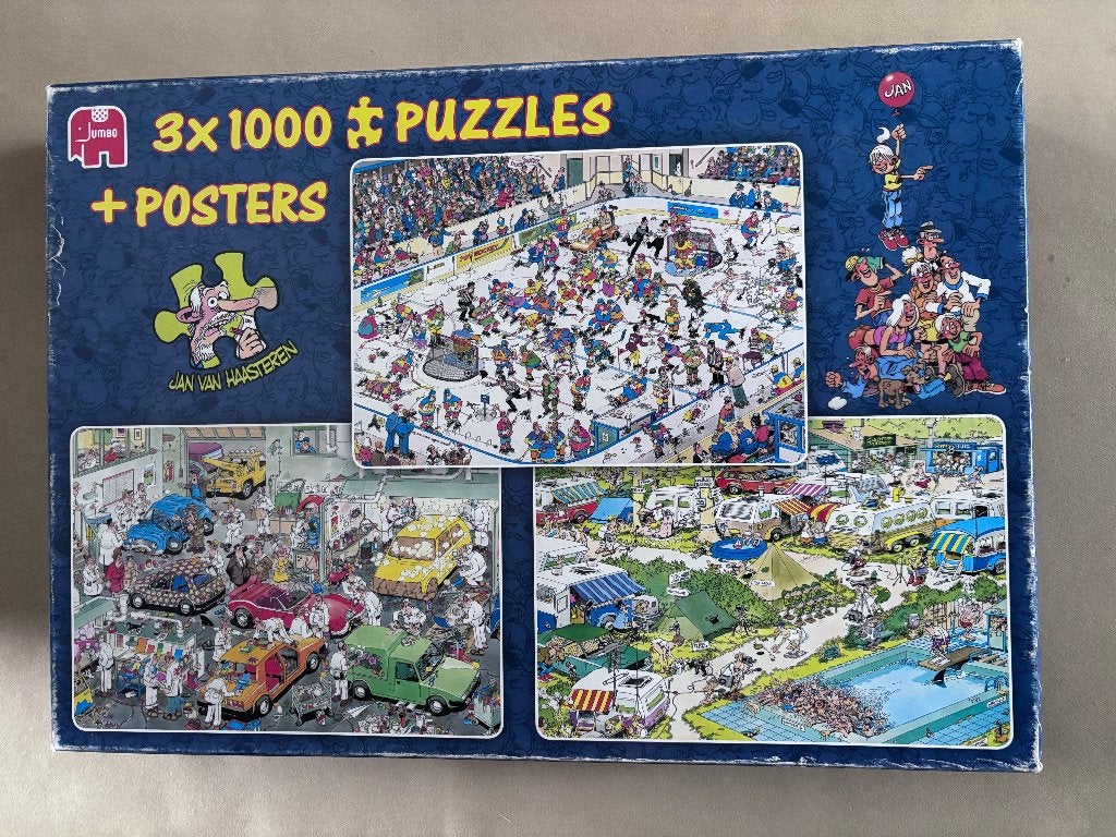 Jan van Haasteren combidoos, Ophalen of Verzenden, 500 t/m 1500 stukjes, Zo goed als nieuw, Legpuzzel