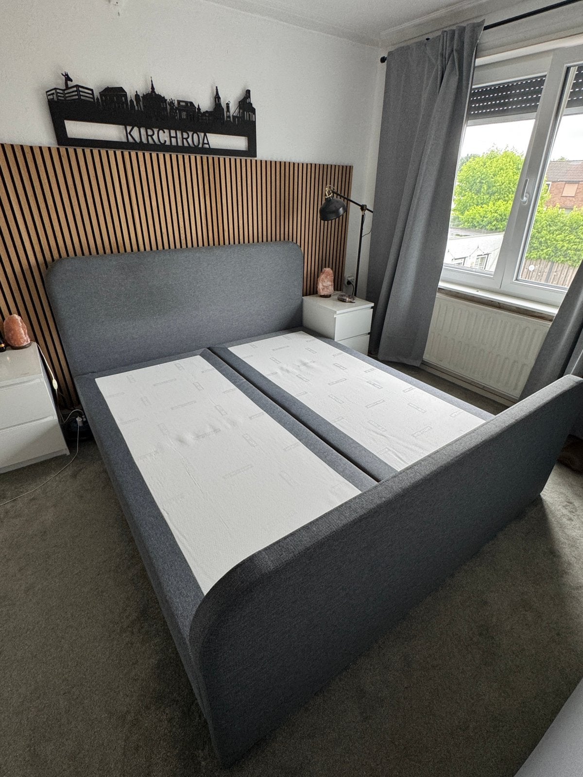 Boxspring 180x200 zonder matras, Ophalen, Tweepersoons, Zo goed als nieuw, 180 cm