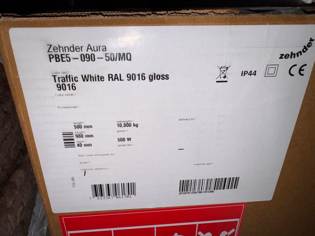 Zehnder Aura E elektrische radiator, Doe-het-zelf en Verbouw, 30 tot 80 cm, 500 tot 800 watt, Radiator, Nieuw