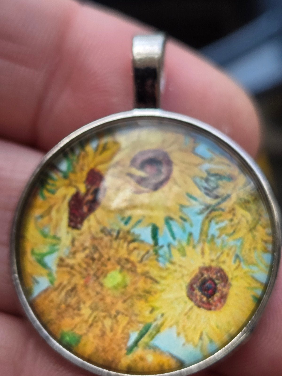 Hanger met Zonnebloemen van Van Gogh - Glas, Sieraden, Tassen en Uiterlijk, Glas of Kristal, Geel, Nieuw, Ophalen of Verzenden