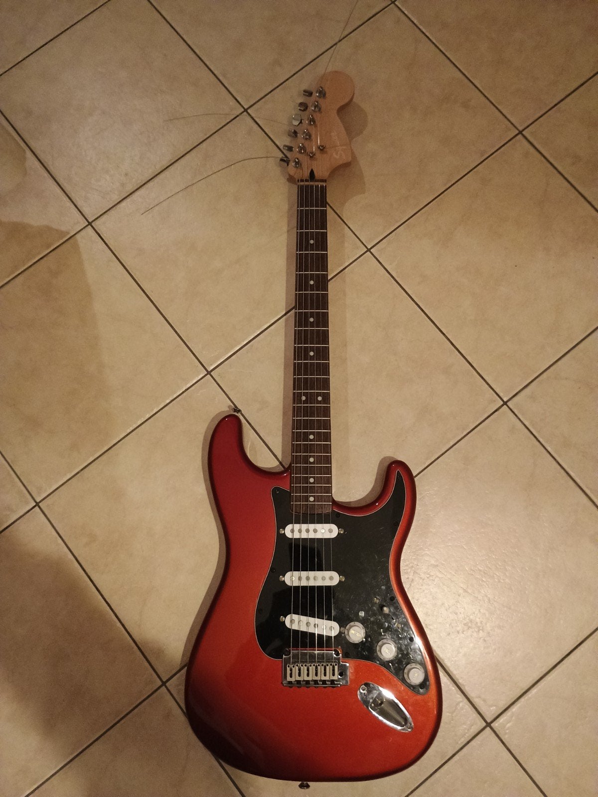 Squier standard/ affinity stratocaster te koop/ruil, Ophalen of Verzenden, Gebruikt, Solid body, Fender