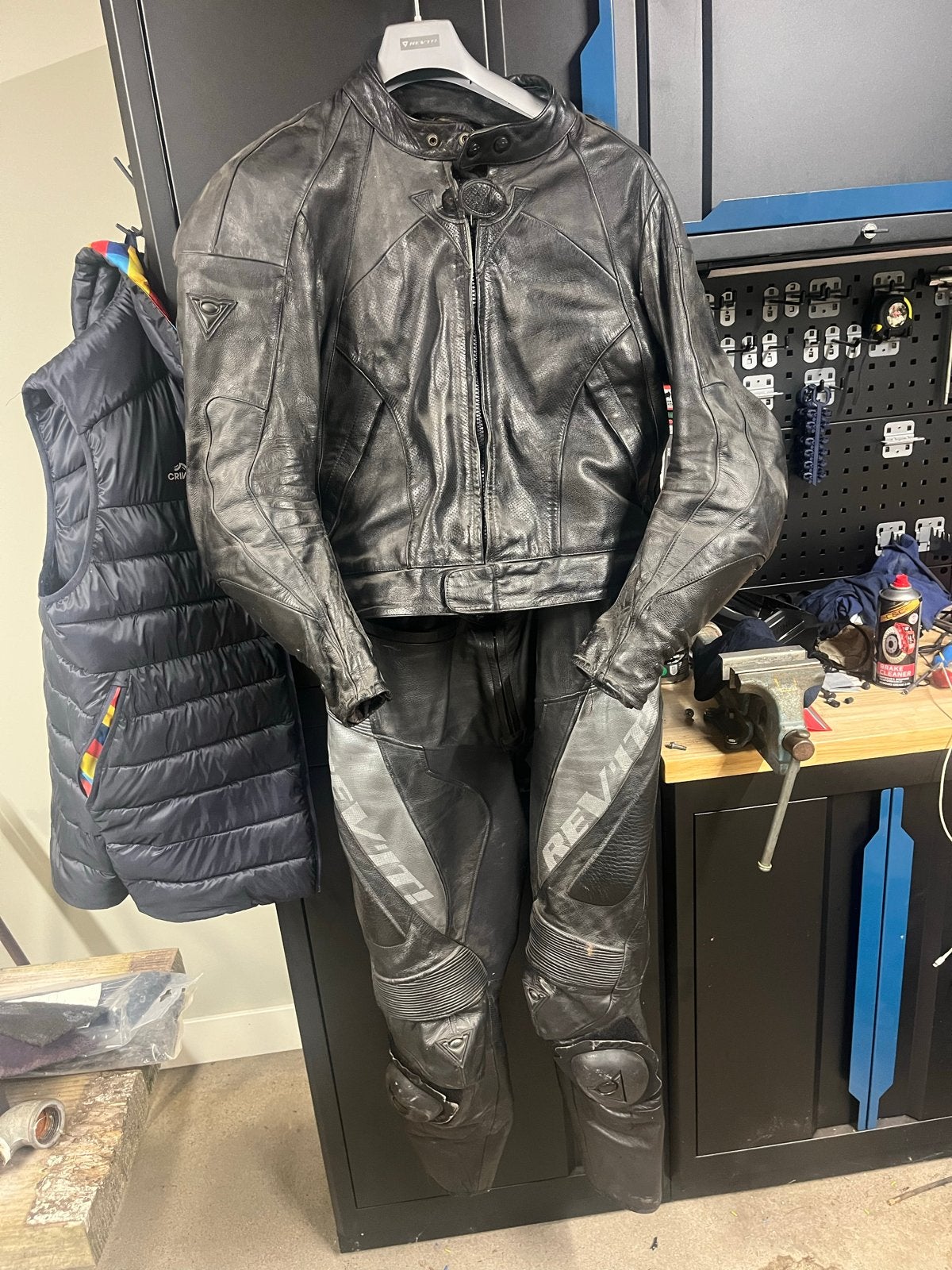 Rev'it leren combipak - Zwart, maat 52, Motoren, Ophalen, Tweedehands, Heren, Combipak