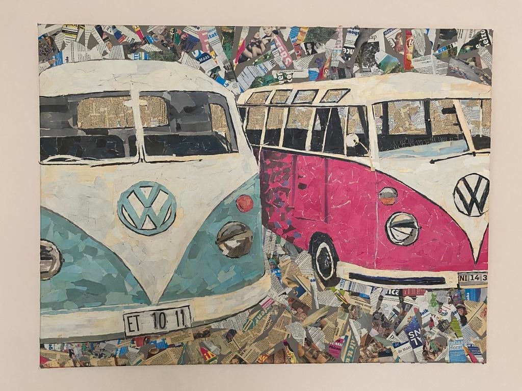 Schilderij Volkswagen bus, Ophalen of Verzenden