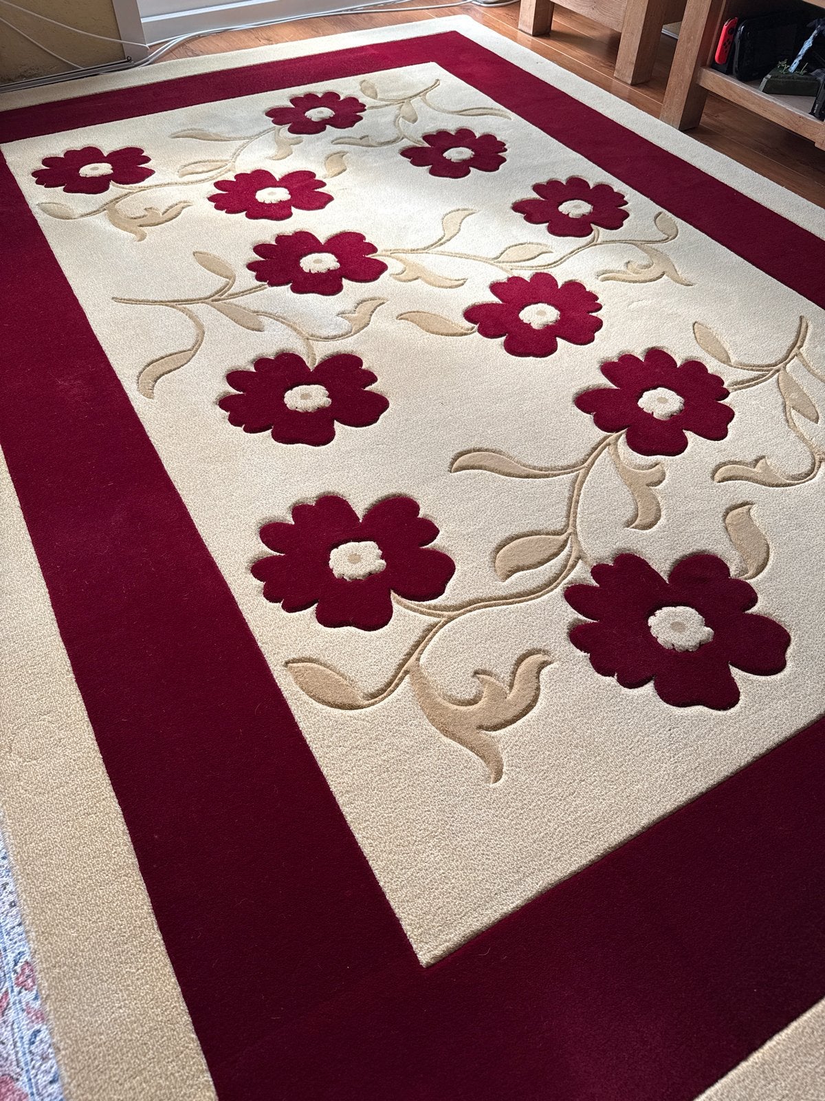 Groot vloerkleed 200 x 291 cm – zeer nette staat, Ophalen, Beige, 200 cm of meer, Zo goed als nieuw