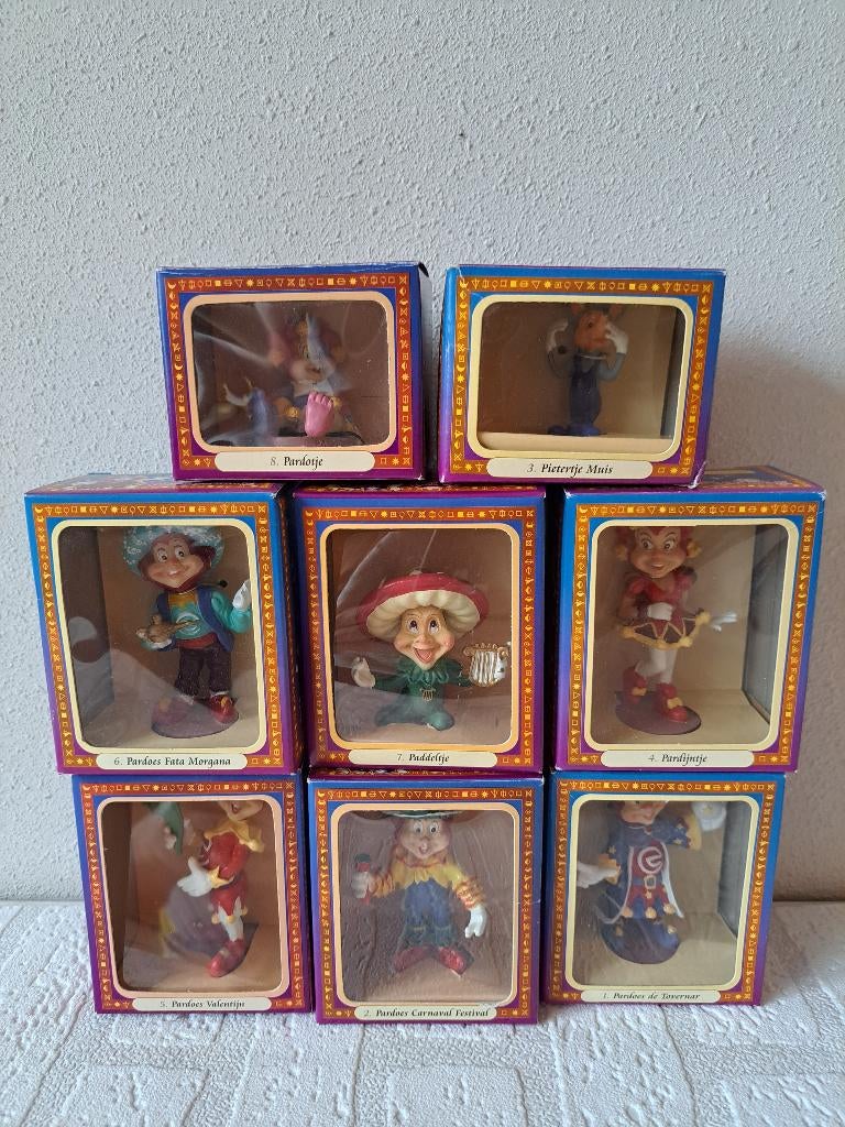 Compleet 2001 set Efteling Pardoes beeldjes, kunsthars, Ophalen of Verzenden, Zo goed als nieuw, Beeldje of Poppetje