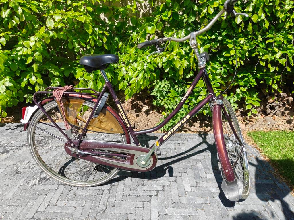 Batavus Locarno damesfiets, paars/bruin 57 cm framehoogte, Ophalen, Gebruikt, Versnellingen, Batavus