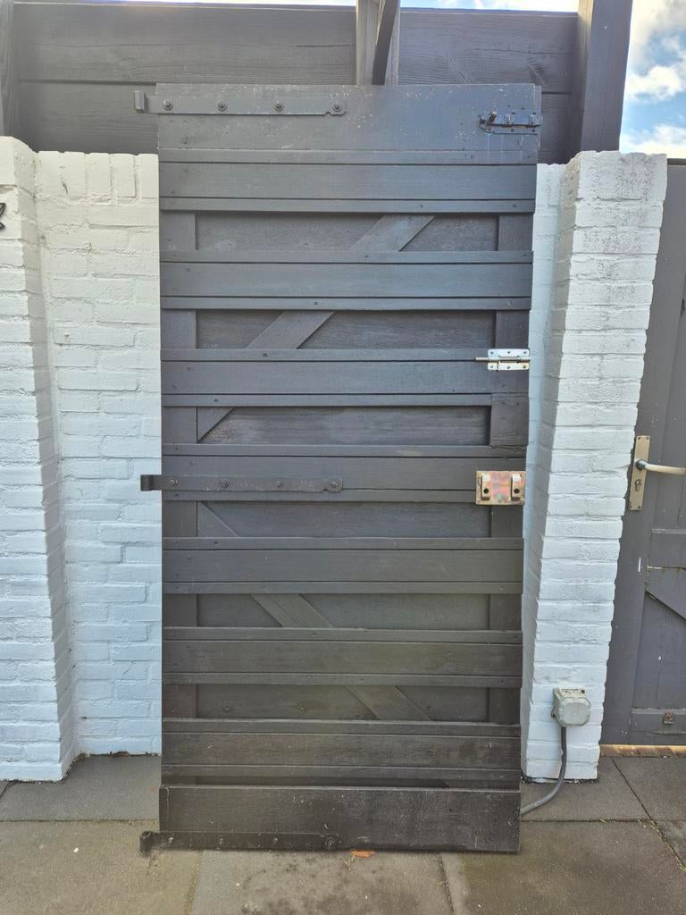 Hardhouten poortdeur zwart, Ophalen, Hout, Minder dan 3 meter, 1 tot 2 meter