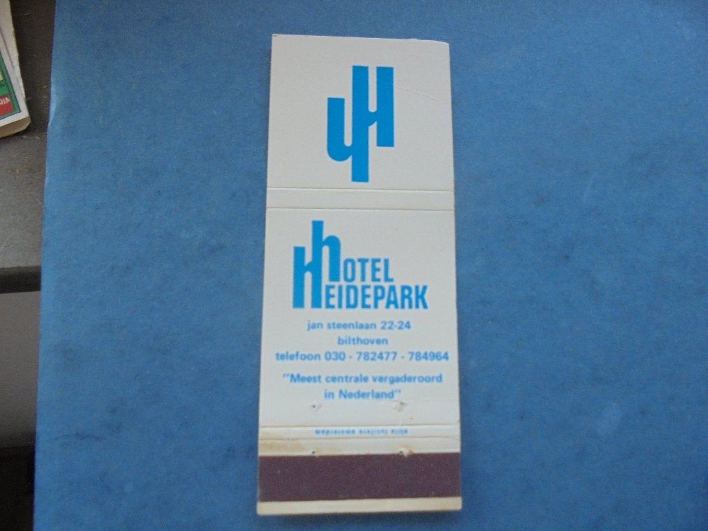 Oud luciferetiket Hotel Heidepark in BILTHOVEN, Ophalen of Verzenden, Zo goed als nieuw, Luciferdoosjes of -merken