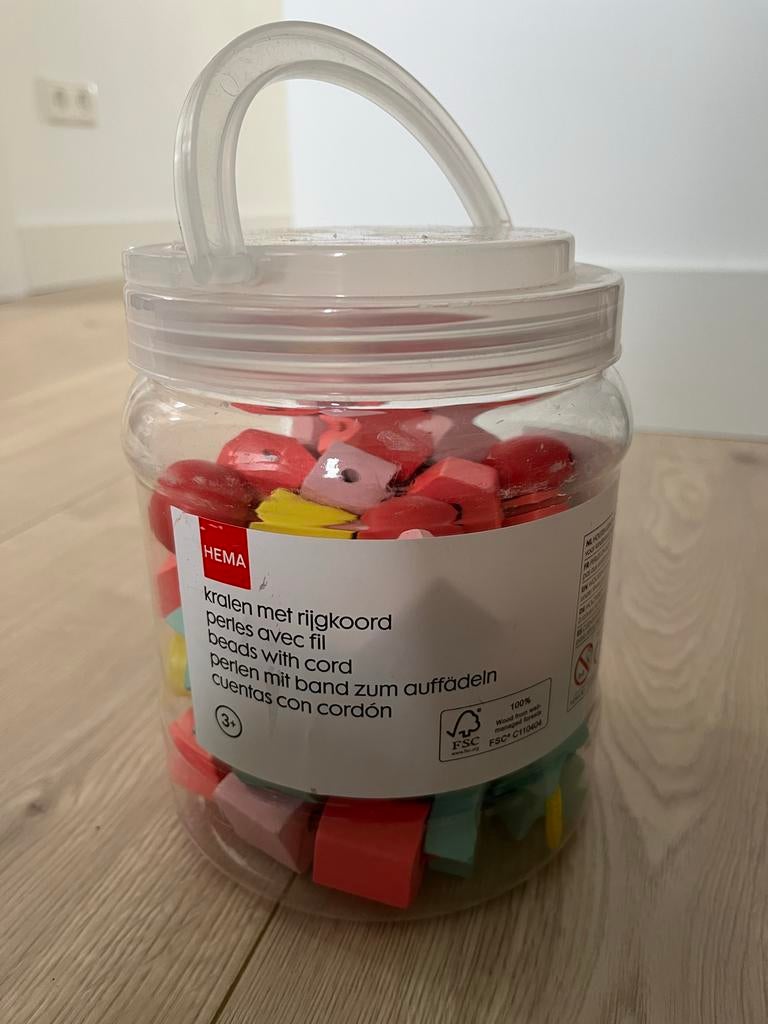 Hema Kralen met Rijgkoord - Educatief Speelgoed, Ophalen, Gebruikt
