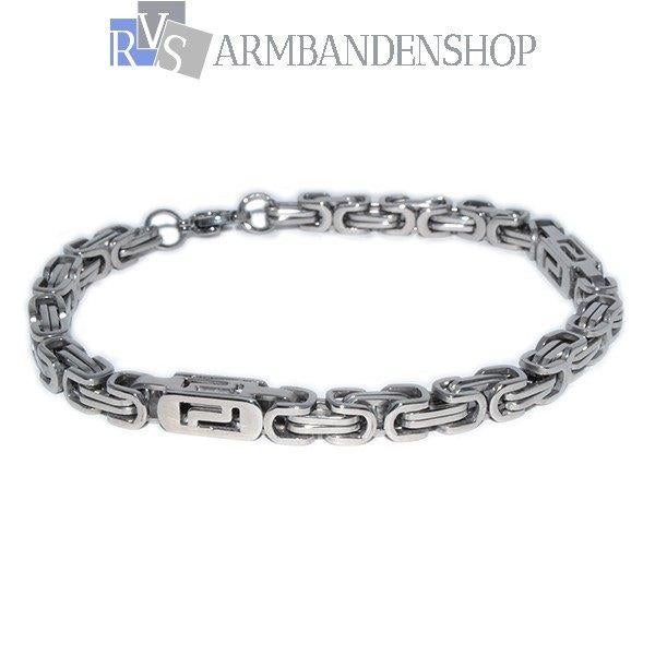 rvs stalen koningsschakel armband koningsarmband, Verzenden, Nieuw, Zilver, Overige materialen