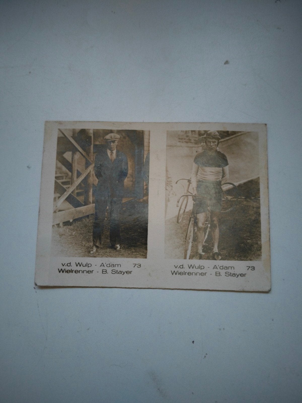 Kaart nr 73 v.d. Wulp Amsterdam Wielrenner B Stayer, Verzamelen, Verzenden, Gebruikt, Gebruiksvoorwerp