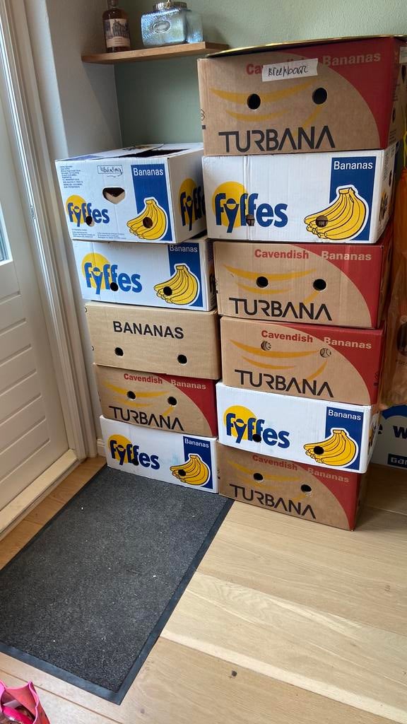 Bananendozen 11 stuks. Ophalen in Enschede, Doe-het-zelf en Verbouw, Kratten en Dozen, Ophalen, Zo goed als nieuw, Doos, Minder dan 35 cm