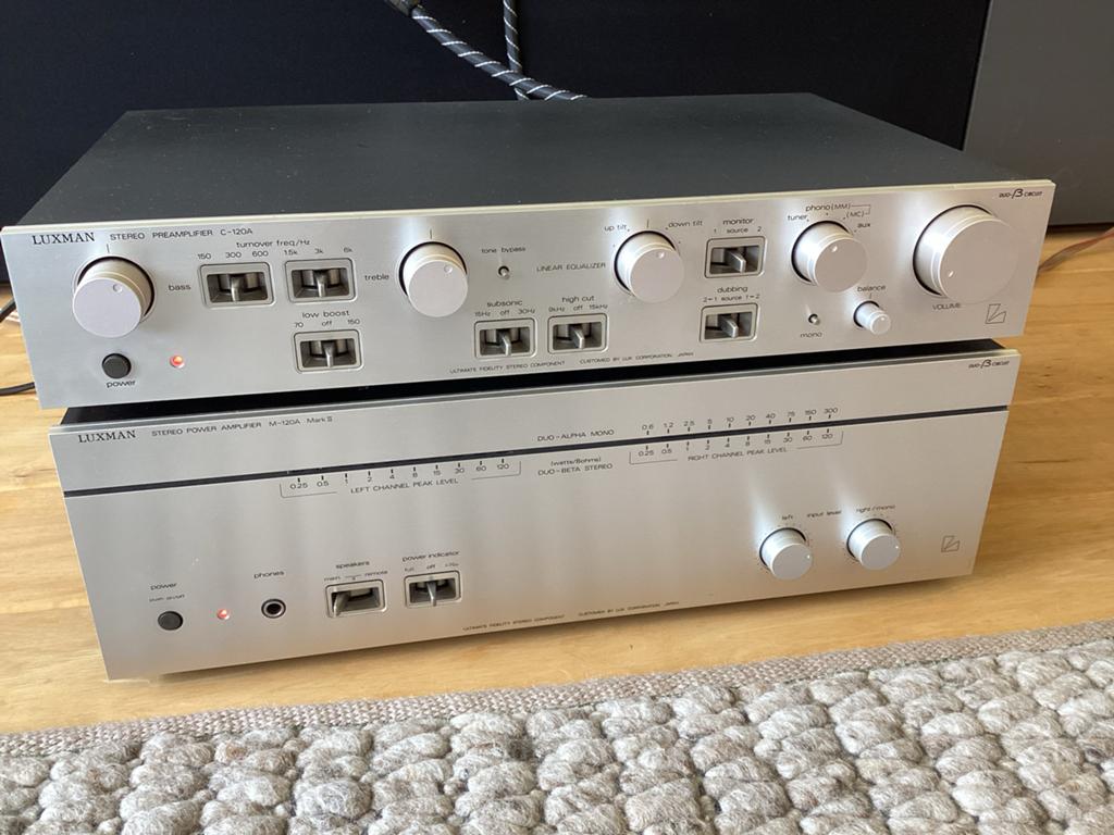 Luxman C-120A en M-120A MKII (Goed omschrijving lezen), Gebruikt, 120 watt of meer, Stereo, Ophalen