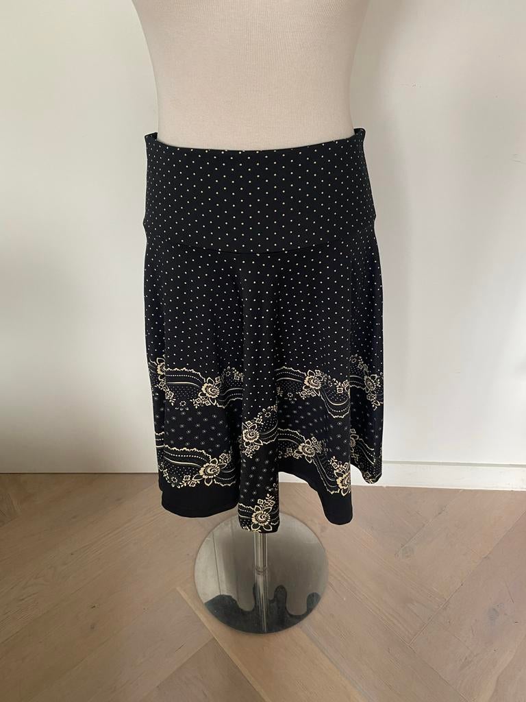 King Louie rok met stippen en bloemenprint, maat M, Maat 38/40 (M), Zwart, Ophalen of Verzenden, Zo goed als nieuw