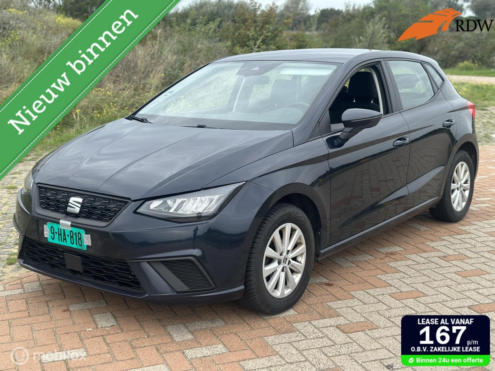 Seat Ibiza 1.0TSI | Aut | PDC | Facelift | Led | Stoelverwar, Gebruikt, Zwart, Overige carrosserieën, Blauw