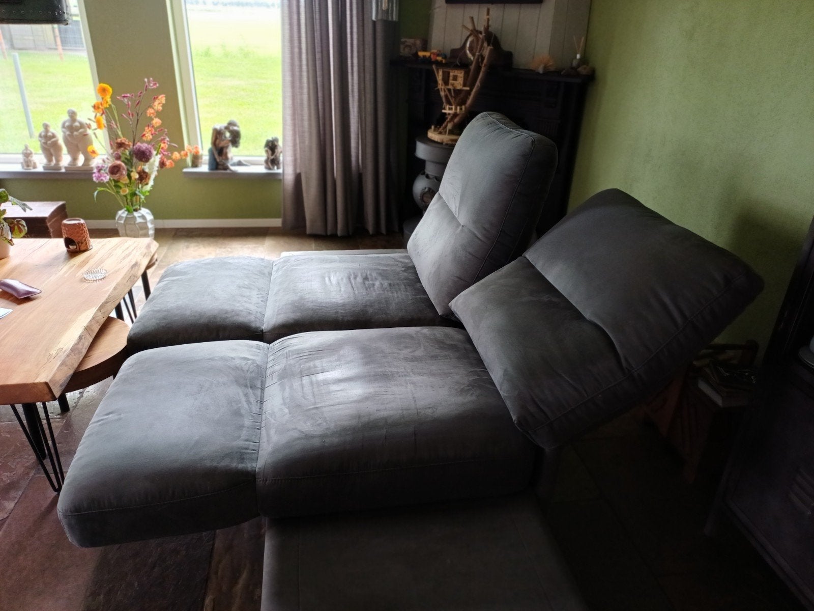Comforta grijze bank, Gebruikt, 100 tot 125 cm, Tweepersoons, Ophalen of Verzenden