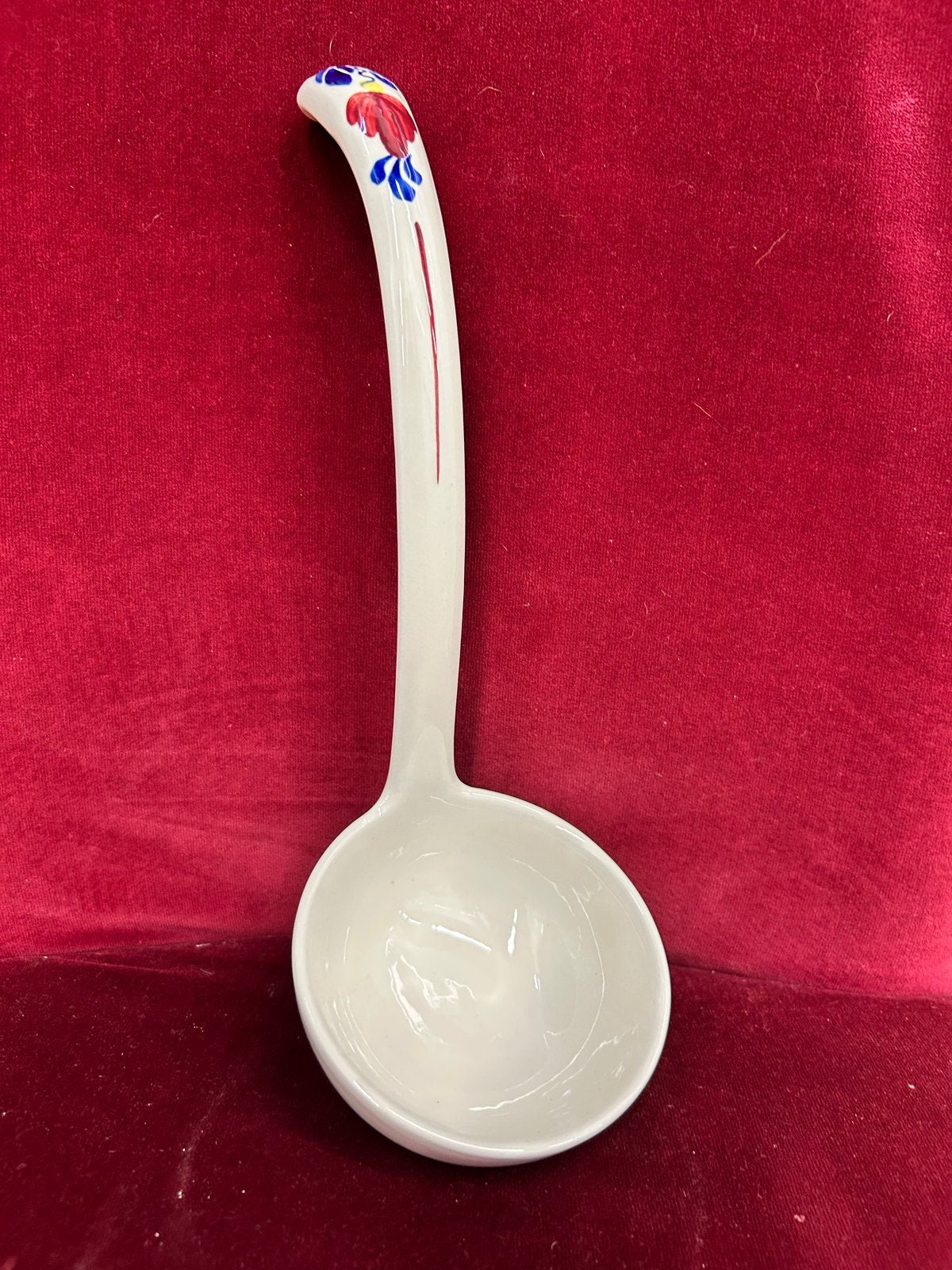Vintage Porseleinen Soeplepel met Boerenbont, Ophalen of Verzenden