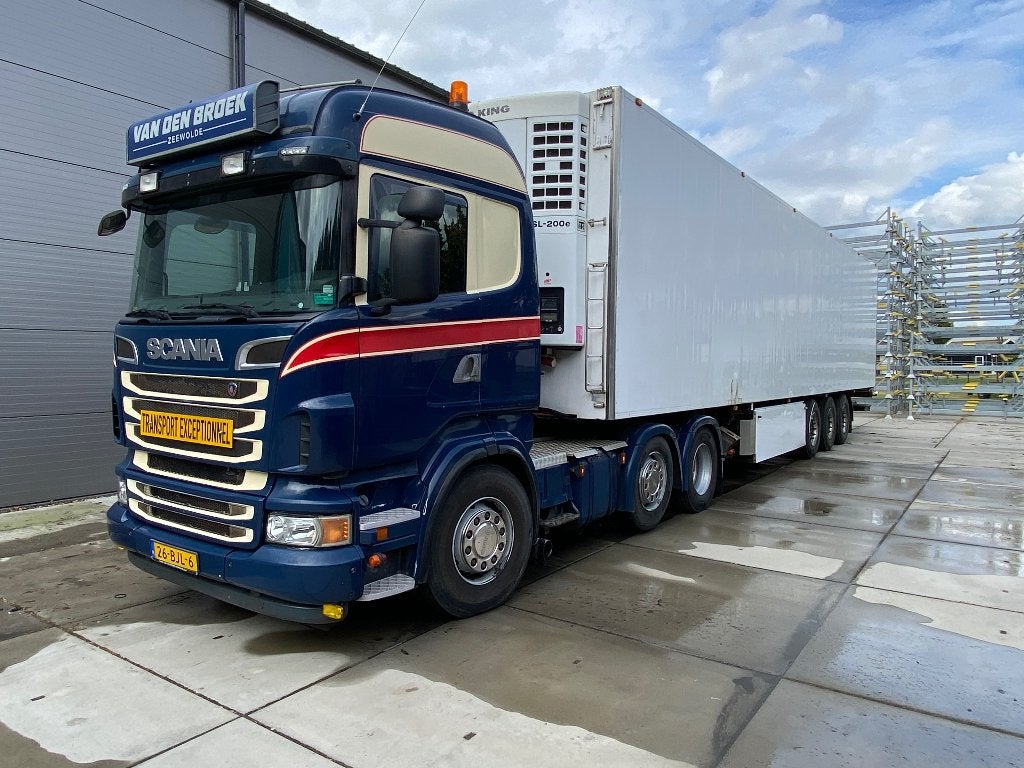 Scania R500 Highline met Van Eck koeltrailer bloemenbreed, Auto's, Euro 5, Achterwielaandrijving, Scania, Blauw