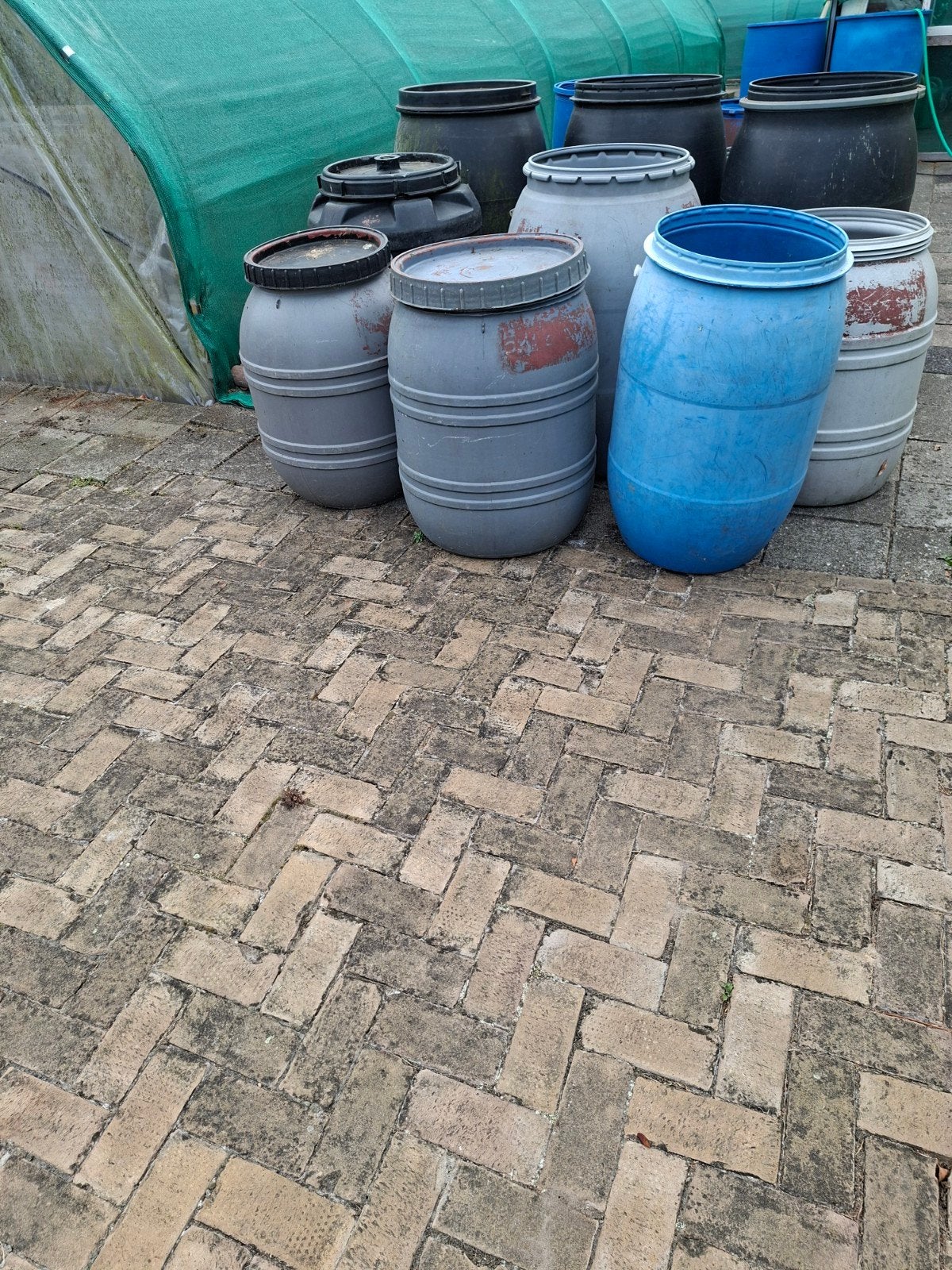 Parijtje plastic vaten voor opslag regenwater, 150 liter of meer, Ophalen, Gebruikt, Kunststof
