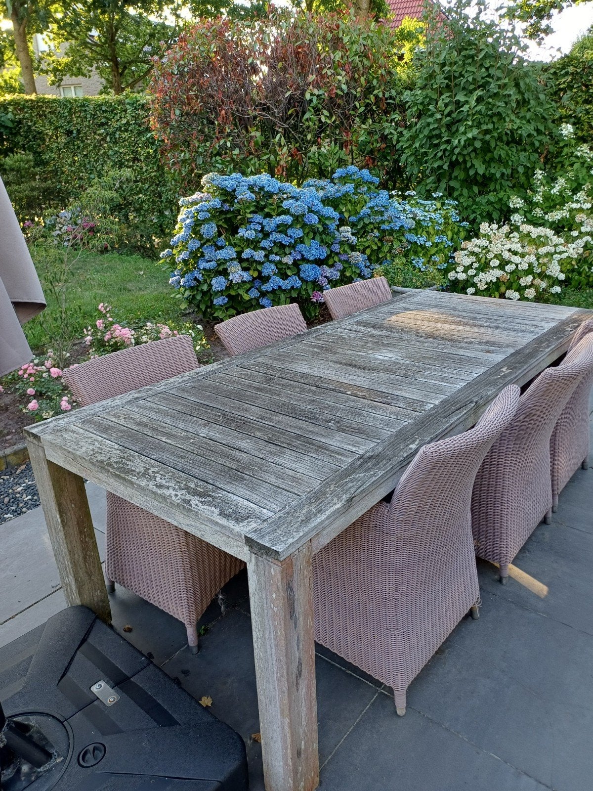 Teakhouten tuintafel (opknapper), 6 tot 8 persoons, Ophalen, Gebruikt, Teakhout