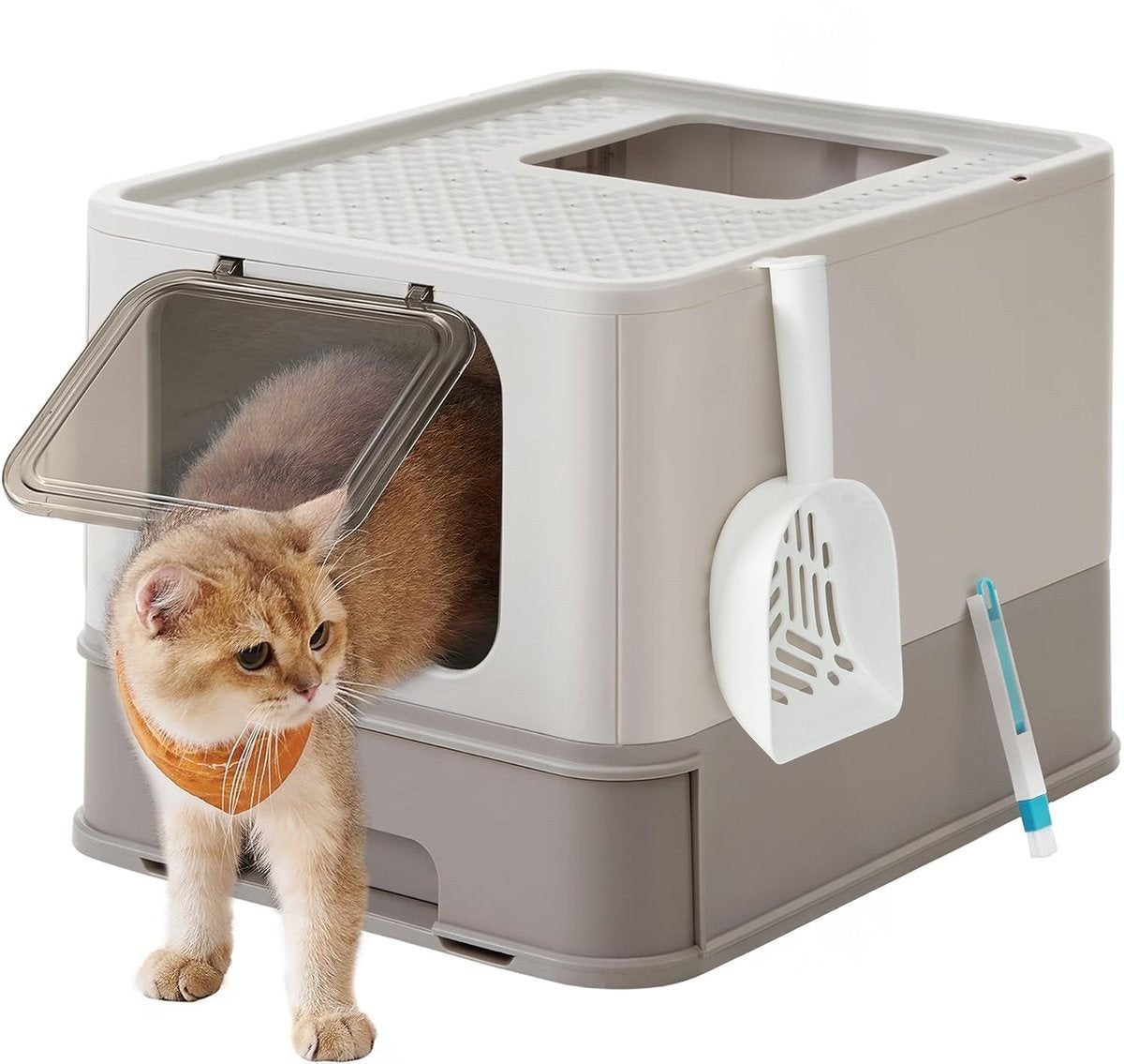 Feandrea - Kattenbak - Met Deksel - Uittrekbare Lade - Lekvr, Dieren en Toebehoren, Ophalen of Verzenden, Nieuw
