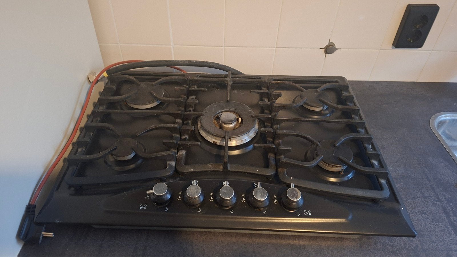 Inbouw gas kookplaat, Witgoed en Apparatuur, Ophalen, Zo goed als nieuw, Inbouw, Gas