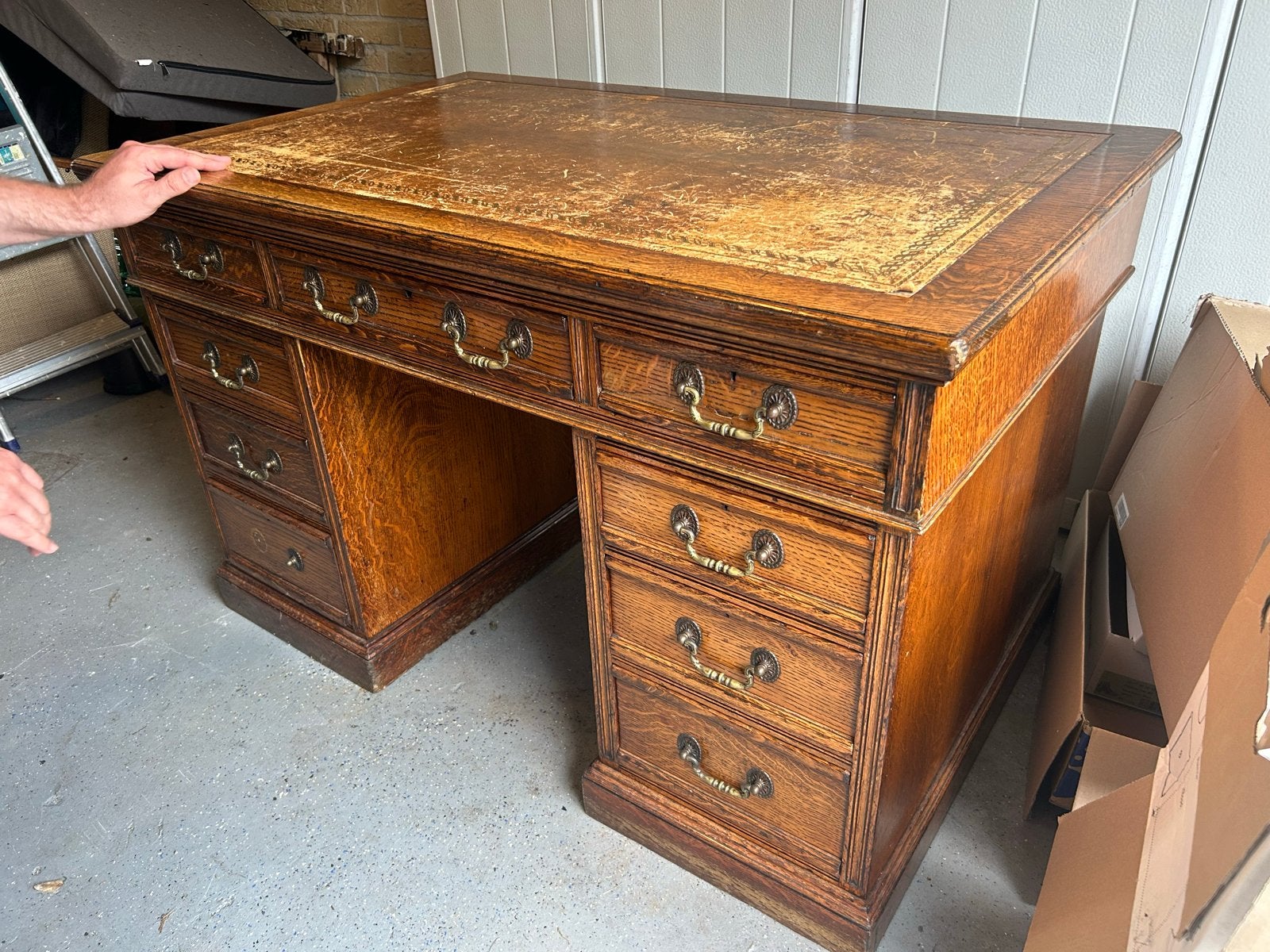 Antiek eikenhouten bureau voor kleine mensen, Ophalen, Overige typen, Gebruikt, Antiek