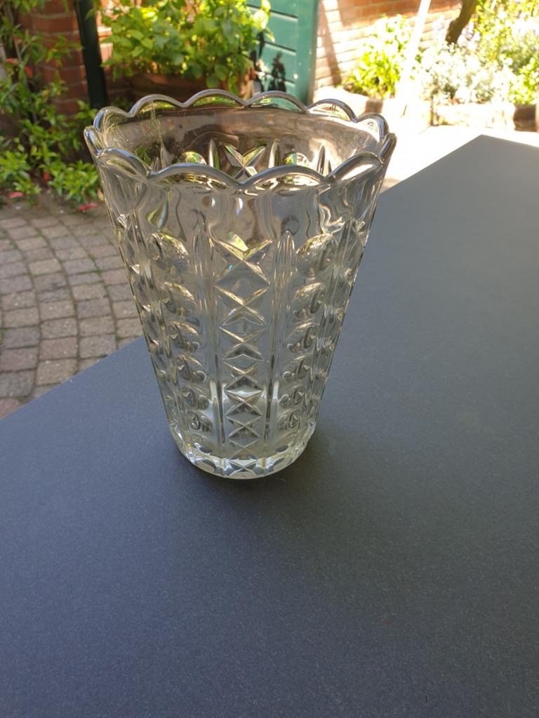 Vintage glazen vaas leerdam - Made in Holland, Ophalen of Verzenden