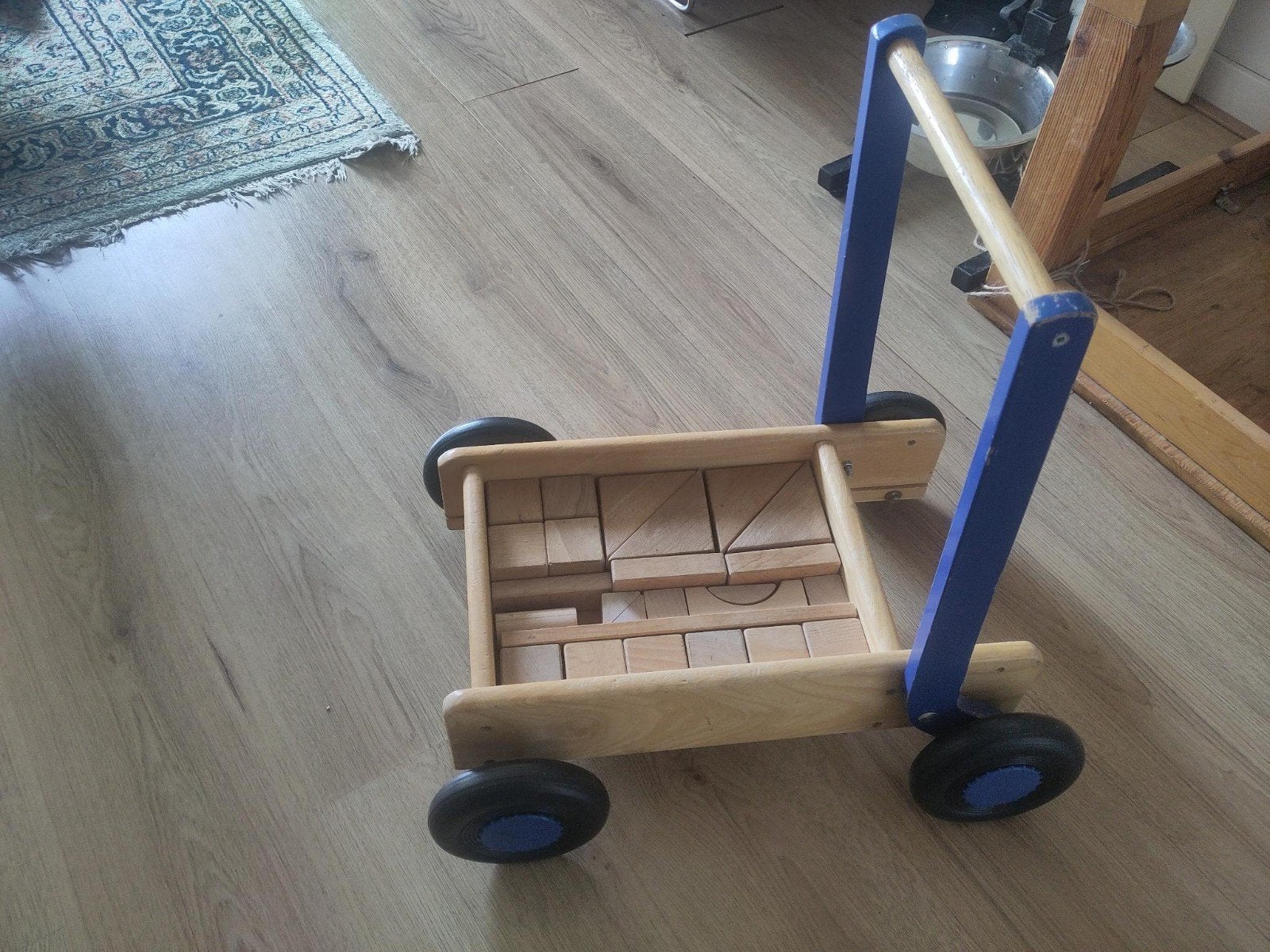 Vintage loopkar met houten blokken, Ophalen, Gebruikt, Overige typen