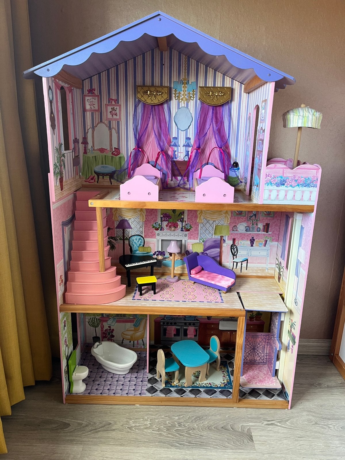 Kidscraft houten barbiehuis, Kinderen en Baby's, Speelgoed | Poppenhuizen, Ophalen, Gebruikt, Toebehoren