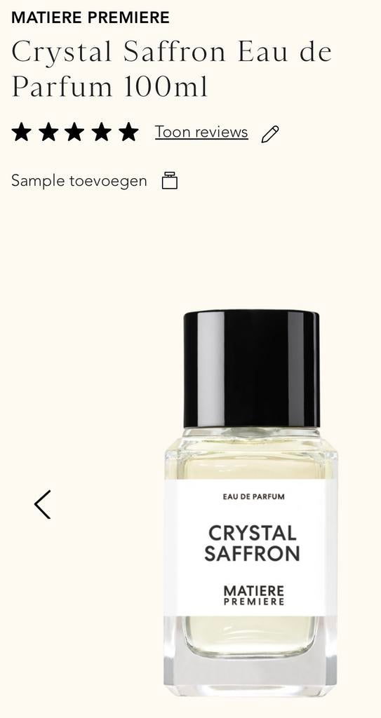matiere premiere crystal saffron edp 100ml, Sieraden, Tassen en Uiterlijk, Uiterlijk | Parfum, Ophalen of Verzenden, Nieuw