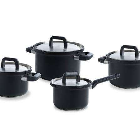 BK Pannenset 8delig zwart Flow Cook PFAS vrij, BK, Nieuw, Pannenset, Ophalen of Verzenden