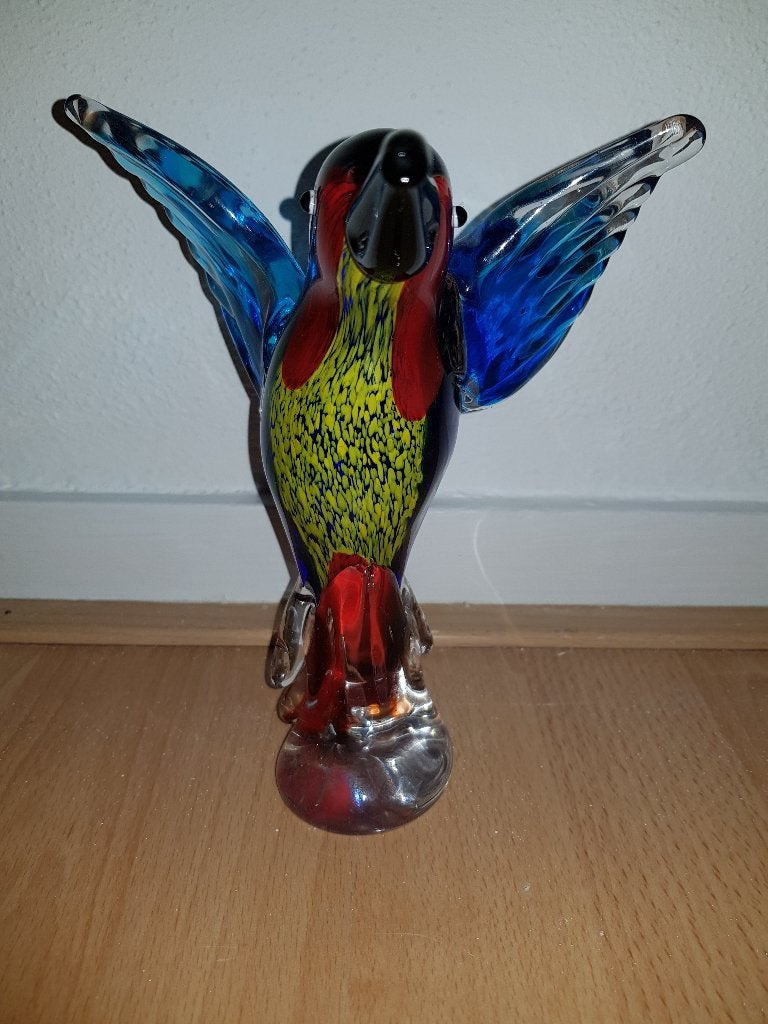 Murano ijsvogel vol glas, Verzamelen, Beelden en Beeldjes, Ophalen of Verzenden, Zo goed als nieuw, Dier