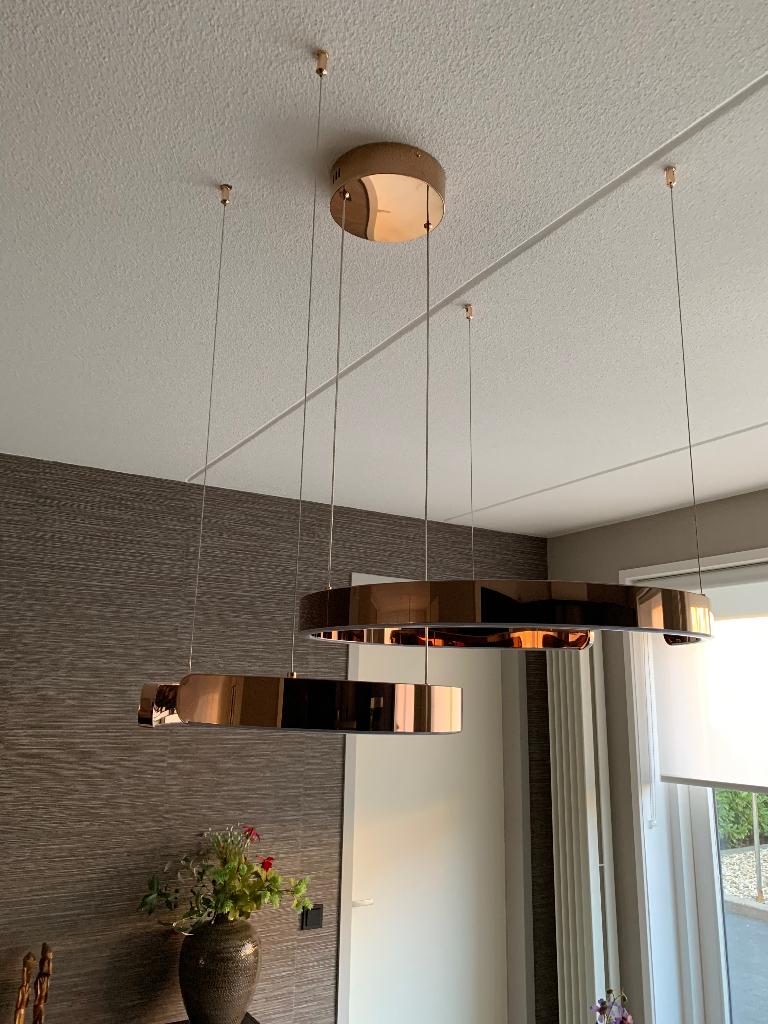 Hanglamp, Huis en Inrichting, Lampen | Hanglampen, Ophalen of Verzenden, Zo goed als nieuw, Metaal, Minder dan 50 cm