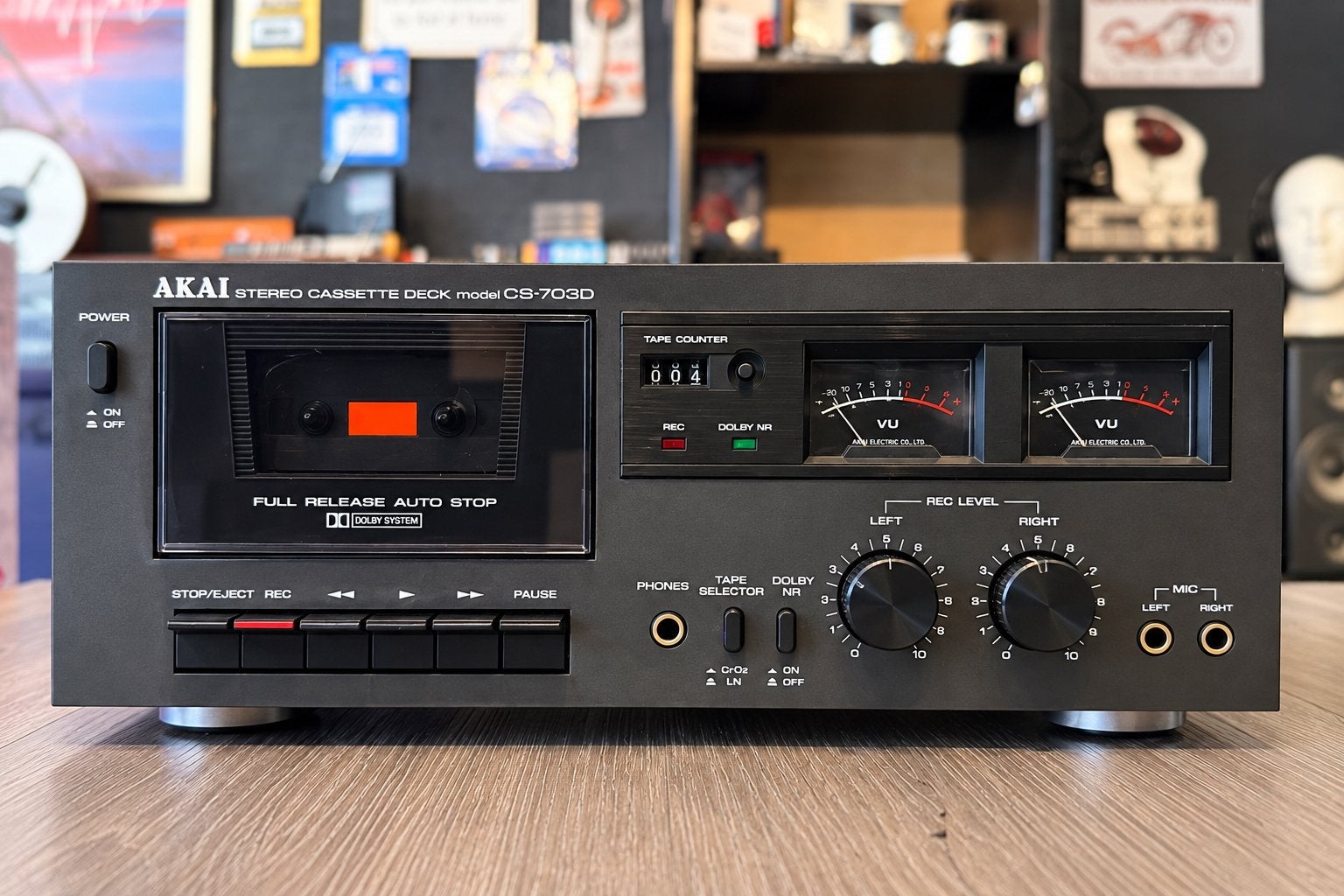 Akai CS-703D • Vintage Cassettedeck • Dolby  • GARANTIE, Auto-reverse, Enkel, Ophalen of Verzenden, De kempen 18