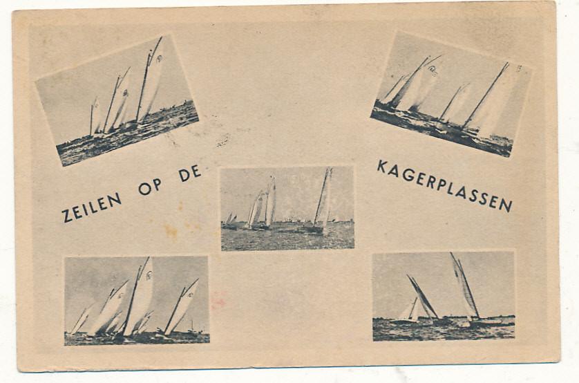 11101 Zeilen op de Kagerplassen De Kaag, Ophalen of Verzenden, 1920 tot 1940, Zuid-Holland