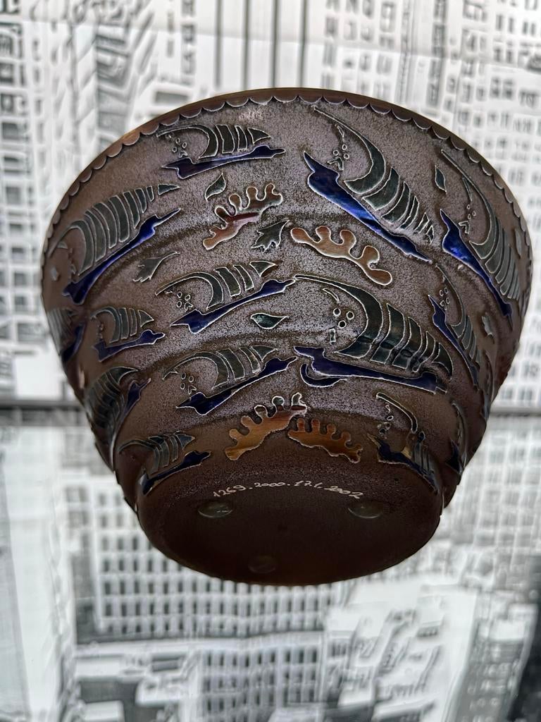 Venetiaanse Glazen Vaas (17cm / 8cm ) met Vergulde Decoratie, Antiek en Kunst, Ophalen of Verzenden