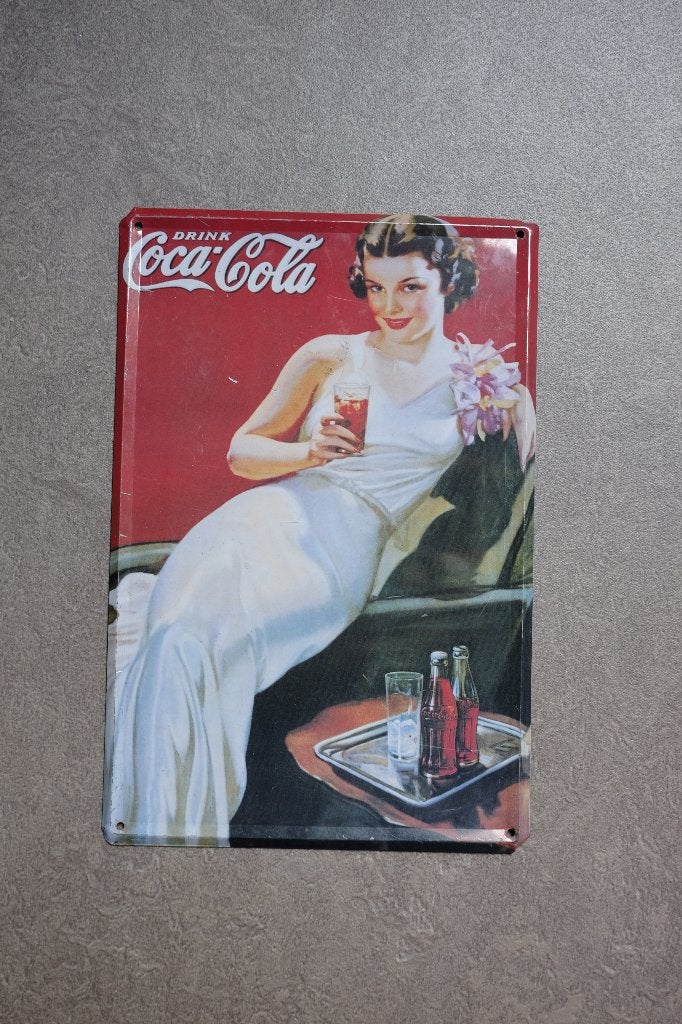 Coca cola metalen bord, Verzamelen, Ophalen of Verzenden, Gebruikt, Reclamebord