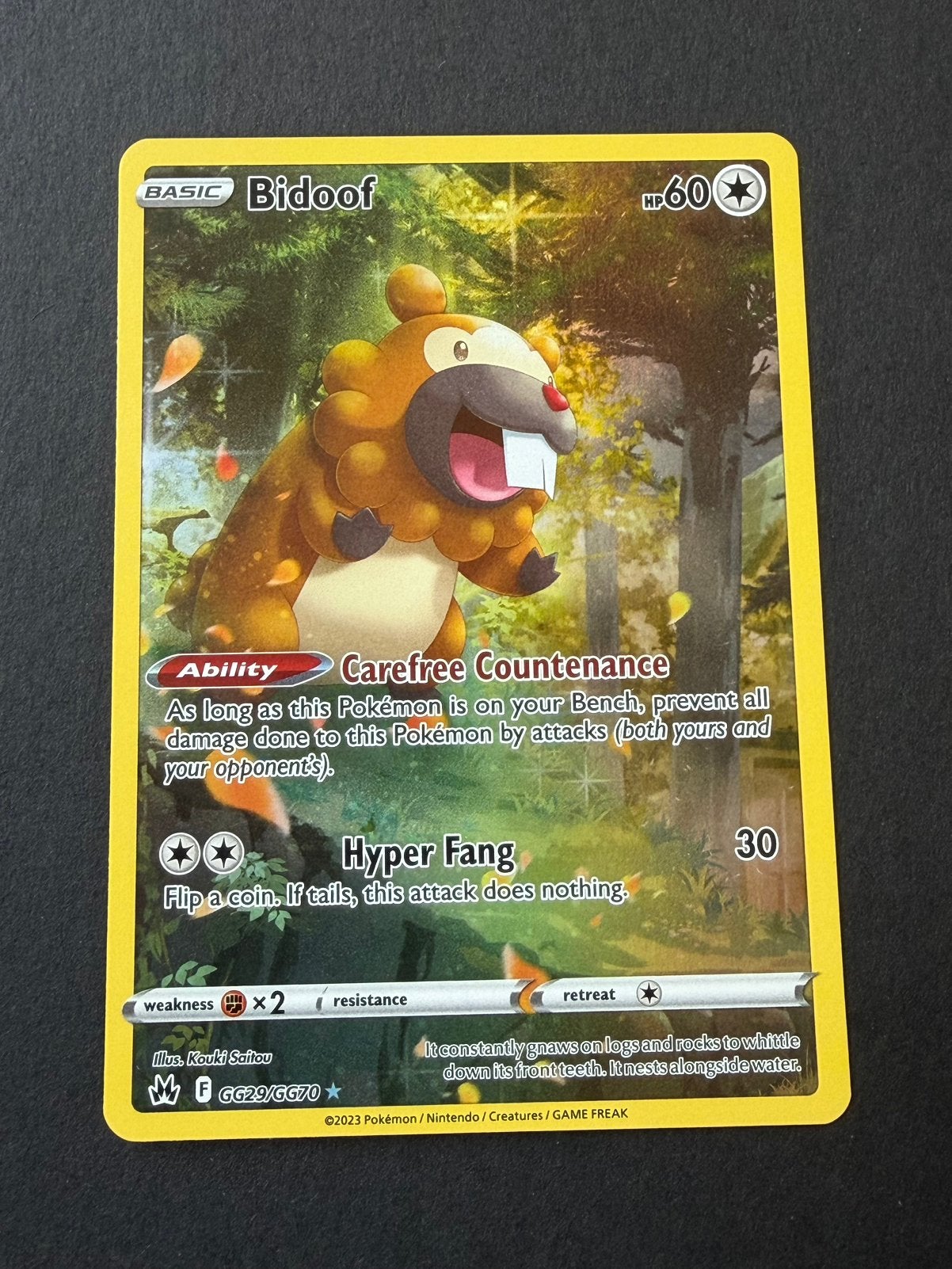 Pokemon kaart bidoof gg29, Ophalen of Verzenden, Zo goed als nieuw